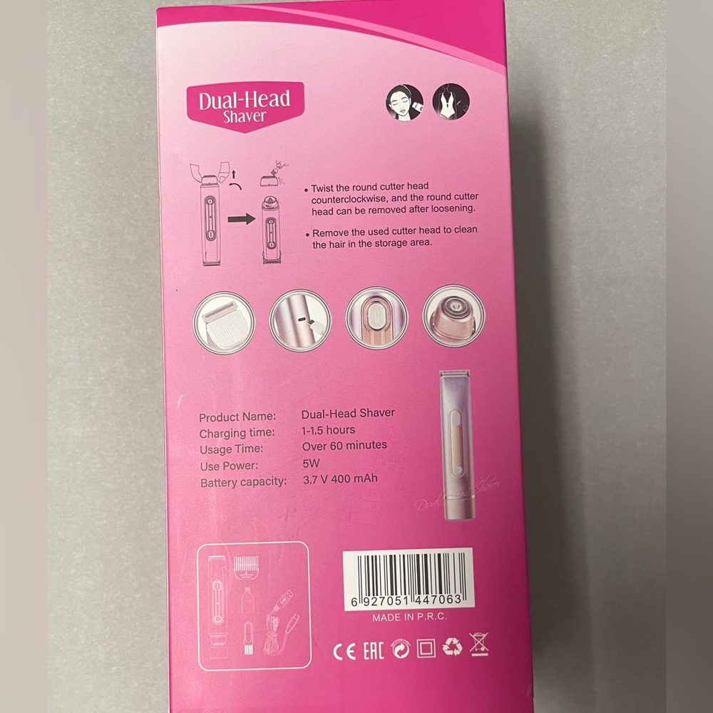 2-in-1 Bikini Trimmer for Women, Dual Head Electric Razor, IPX7 Waterproof - Picture 9 of 11